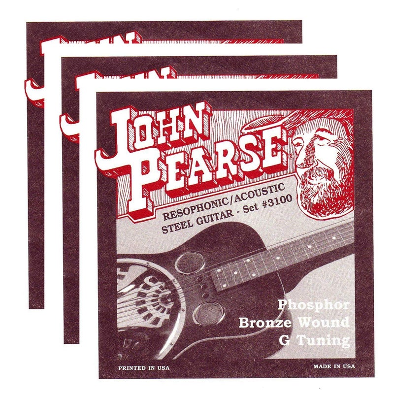 John Pearse Resophonic Strings Phosphor Bronze G Tuning 16-59 (3 Pack Bundle) - Image 1